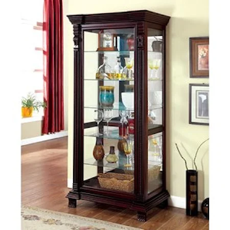 Traditional Curio Cabinet with Sliding Glass Door